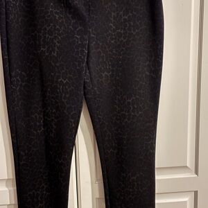 Nicole Miller Leopard‎ Print Skinny Leg Jeans Women 8 Stretch Black pant